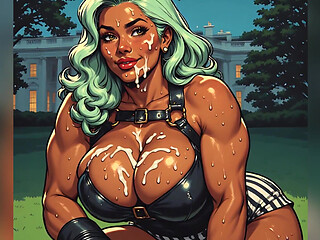 Big Tits Tanned Babes Covered in Cum Art