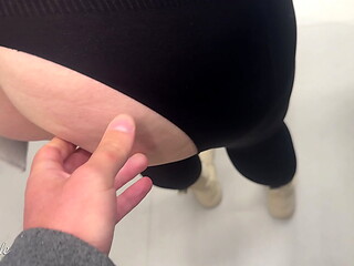 Cute Girl has fun in the whole furniture store - risky public handjob and fuck !