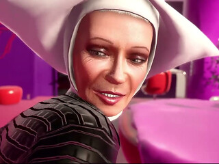 Horny Granny Nun and Strong Ebony Man