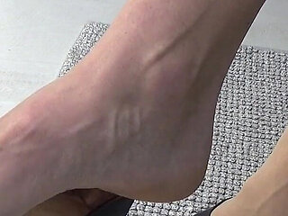 Teasing in Stockings and High Heels