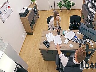 Czech Girl With Huge Boobs Is Sucking Clerks Big Cock In His Office