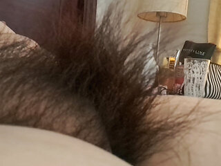 Stepmom's naked body with her fat, hairy pussy up close