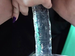 Experience Me Squirting for the First Time with My Medium Silicone Dildo.