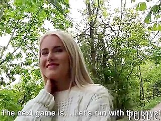 Pretty Blonde Eurobabe Railed In The Woods For Money