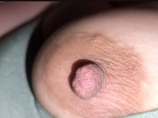 Sleepy Step Sister Under Blanket - Big Tits & Pink Nipples Close Up Voyeur