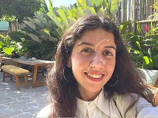 Cum on a Girl's Face in a Public Cafe - She Eats Lunch with Cum on Her Face!