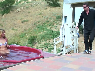 Rooftop Sex Above the Hills - Blonde Gets Her Ass Licked by the Man in the Suit