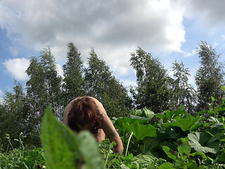 Nudist Garden: Working Naked in the Field