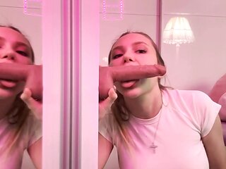College girl faces punishment with oral action and some deep solo play