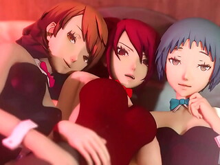 Fuuka, Yukari, and Mitsuru'_s hardcore group fuck (Persona 3 hentai)