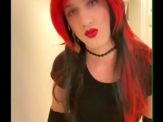 Goth Crossdresser in Sexy Skirt