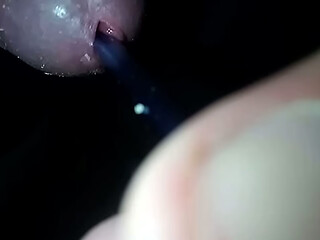 Sounding my cock with smegma