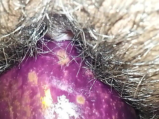 Bangladeshi girl gets excited and fucks her pussy with eggplant