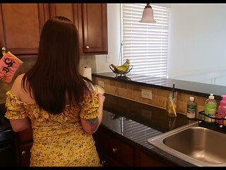 Slutty Brunette House Wife Cheats with Plumber