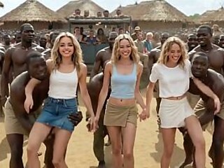 3 Brazilian sisters get impregnated in wild African village sex escapade