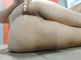 Anal Dildo Toy Play. Asshole Wet From Being Horny.