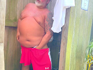 Norway Country Fat Farmer in Outhouse
