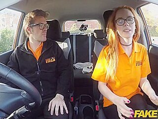 Fake Driving Instructor Fucks His Cute Ginger Teen 18+ Student 18+ In The Car And Gives Her A Creampie