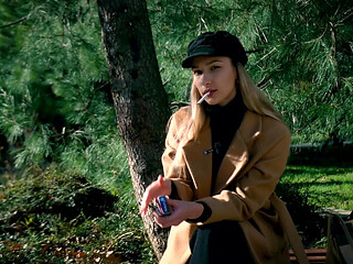 Outdoors Smoking with Beaty Russian Girl 2