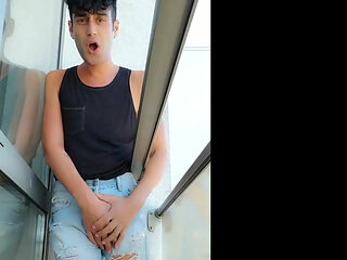 Pee Desperation and Wetting Short Jeans After I Am Locked Out on a Balcony