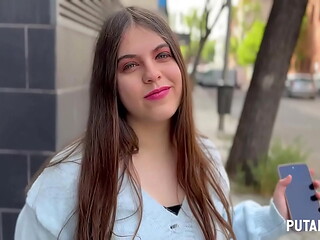 PutaLocura - Preciosa chubby espa&ntilde_ola de ojos azules es pillada por Torbe y traga su leche