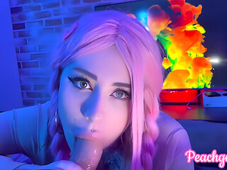 I Am Peachgardens - Slobbery Languid Dirty Blowjob And Gentle Plentiful Cum In Mouth