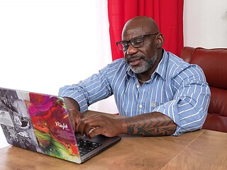 Big Black Cock Boss Dominic owns Submissive Damien in HD Office Orgies