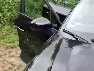 Curvy Angy was fucked properly from behind in the parking lot.