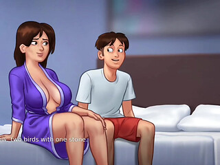 Anon gives Debbie a surprise massage - summer time saga gameplay
