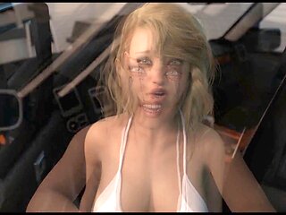 Redhead with big boobs gives a steamy gameplay walkthrough in a bikini