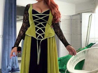Pierced redhead babe Alex with glasses masturbates