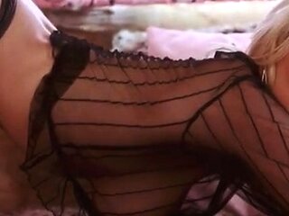 Lindsey Pelas Big Tits See Through Black Lingerie Video