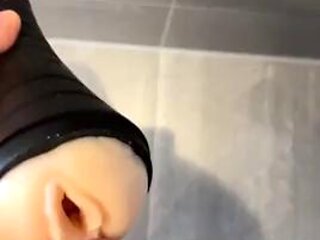 Huge handsfree cumshot after fucking my fleshlight for a long time!