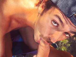 Gay couple has a good time outdoors