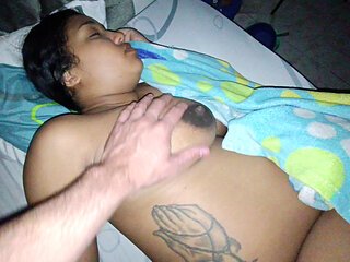 Stepdaughter Moans Because a Cock Is Inside Her Ass While She Is Resting in Her Room.