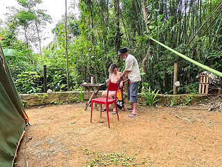 The girl from the campsite was down to give a blowjob and ride it hard.