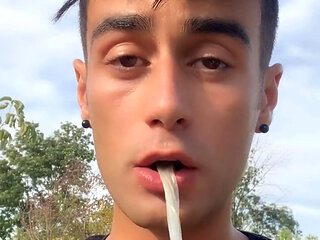 Eating Cum of Black Straight Friends Used Condom I Found After His Fuck