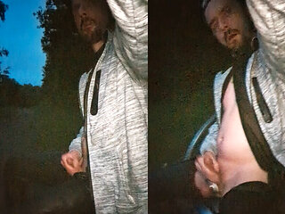 Public jerk off in the park at sunrise - who saw me?!