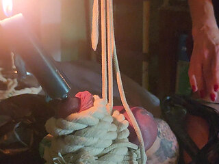 Goode Girl Flogging Balls by Candle Light POV