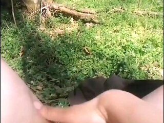 Fingering my sweet pussy in the woods