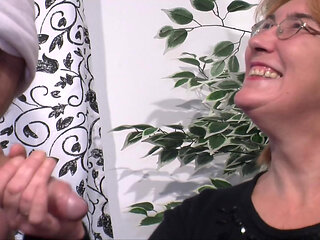 Mature German beauty shares dick with hot granny