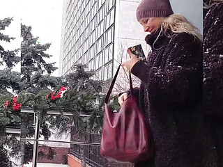Hot German MILF gives sloppy blowjob dressed up