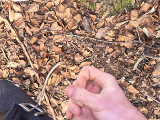Cumshot in the forest