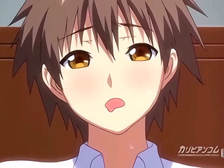 Hentai guy gets a hot morning blowjob