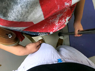 Horny Granny Touch my Dick Slowly in crowded Train