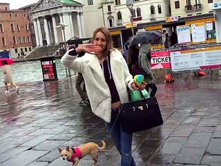 Euro amateur outdoor masturbation