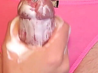 Sexy Sounding Handjob Close up From Above in Pink Thong