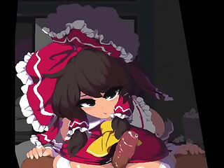 La puta de Touhou te hace una paja con las tetas (Sin sonido)