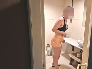 Gym Bathroom Surprise - Hotwife Gets Caught Changing