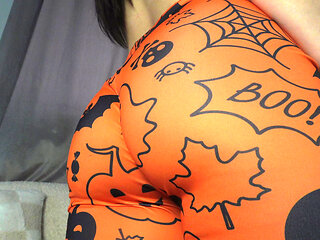 Indian big ass wife halloween  leggings doing camel toe pussy then masturbating and playing with her big tits